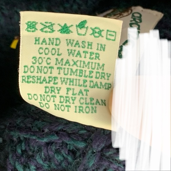 Aran Crafts Men Size Large Sweater 1/4 Zip Pullover Blue Merino Wool Cable Knit - Picture 10 of 11